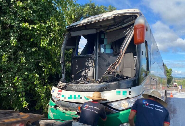 Cinco ficam feridos em colisão entre ônibus e caminhão na BR-262, em Aquidauana