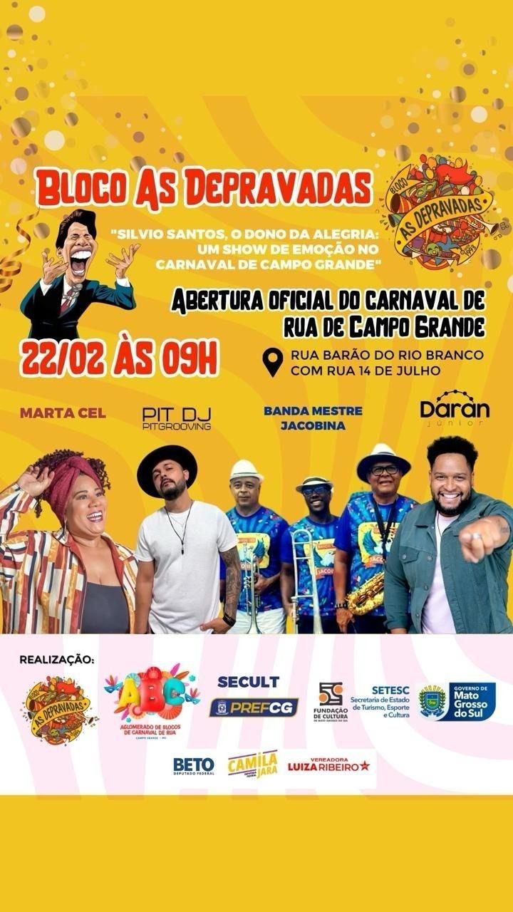 Bloco “As Depravadas” abre oficialmente o carnaval de rua de Campo Grande neste sábado