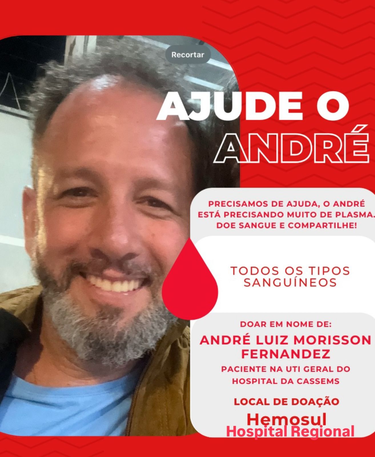 “Ajude o André”: Família faz campanha para doações de sangue em Campo Grande