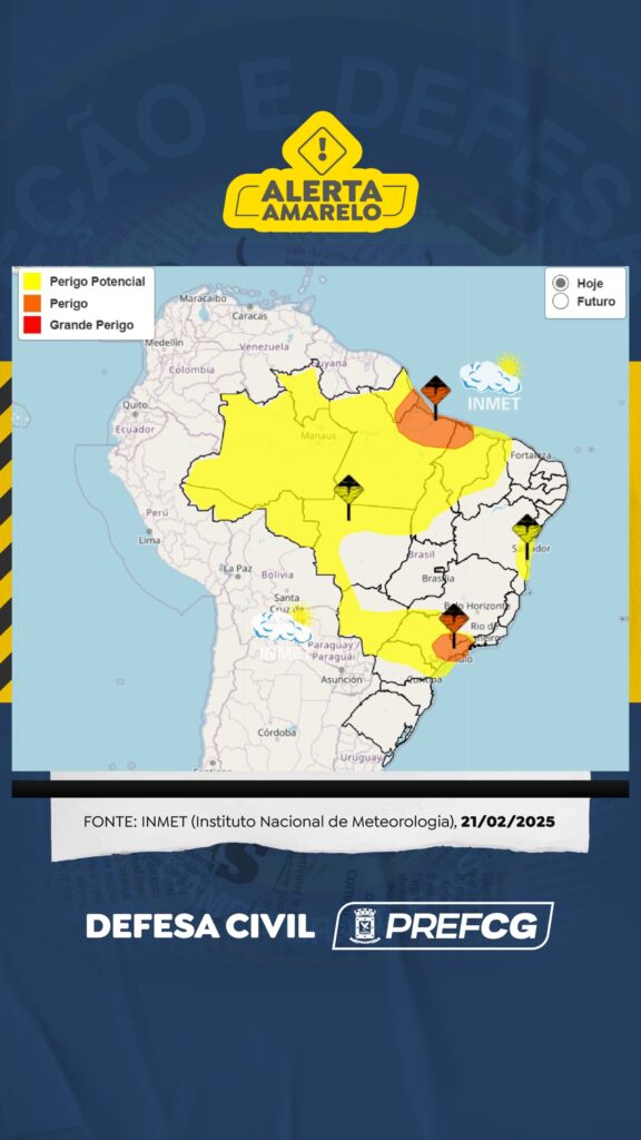 Defesa Civil Municipal alerta para riscos de chuvas intensas