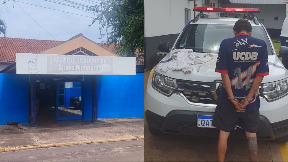 Professora faz “barricada” com mesas para proteger alunos durante invasão em escola de Campo Grande